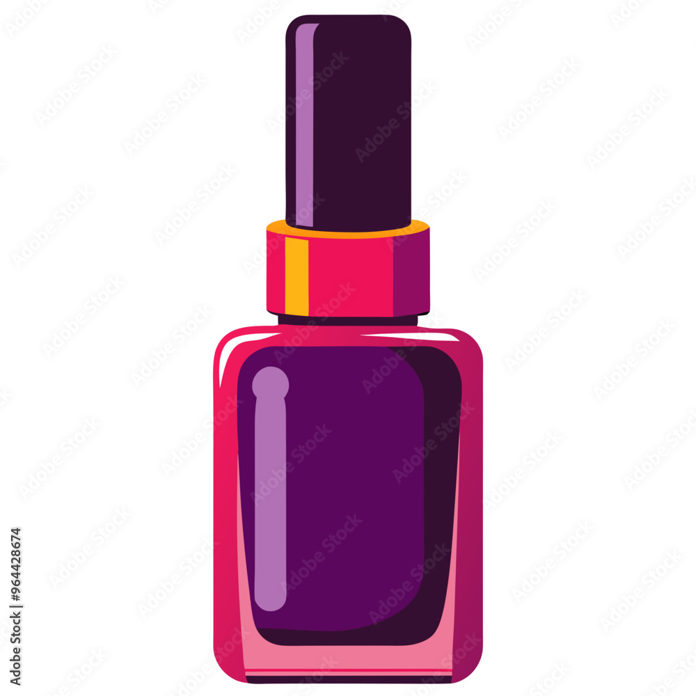 an illustration of a bottle, likely representing a nail polish bottle. It has a rectangular shape with rounded edges and is predominantly colored in shades of purple and pink an illustration of a bottle, likely representing a nail polish bottle. It has a rectangular shape with rounded edges and is predominantly colored in shades of purple and pink