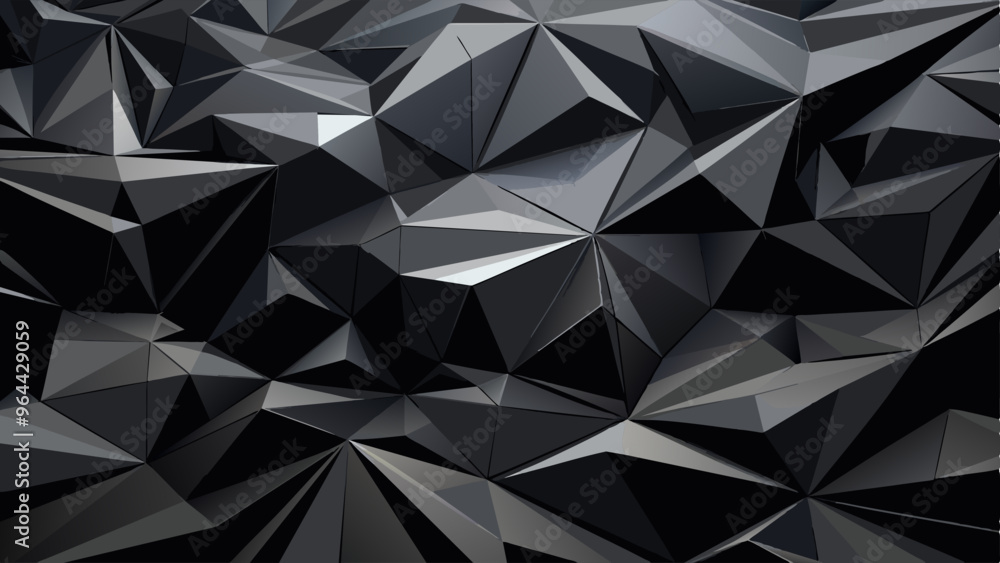 Abstract black 3d chaotic polygonal surface background. Illustration vector Abstract black 3d chaotic polygonal surface background. Illustration vector