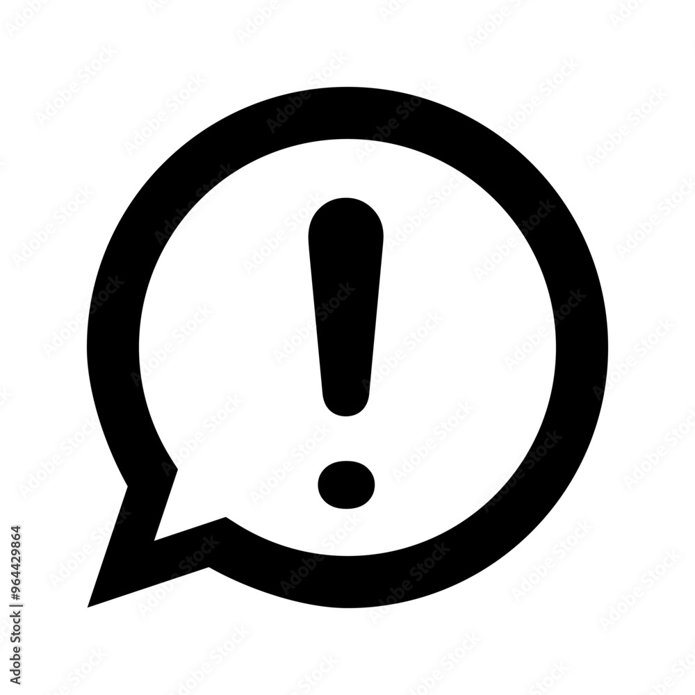 exclamation point round speech bubble solid fill vector icon exclamation point round speech bubble solid fill vector icon
