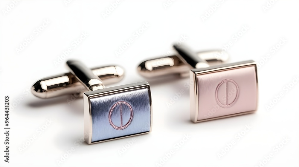 Elegant Silver Cufflinks with Circle Design Elegant Silver Cufflinks with Circle Design