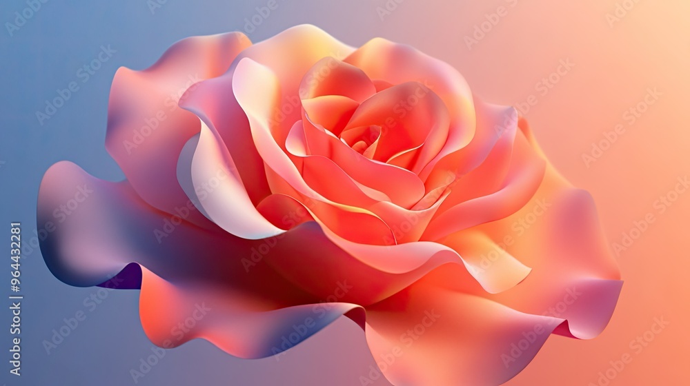 A vibrant rose flower icon with curving petals and soft gradients, symbolizing love and beauty. A vibrant rose flower icon with curving petals and soft gradients, symbolizing love and beauty.