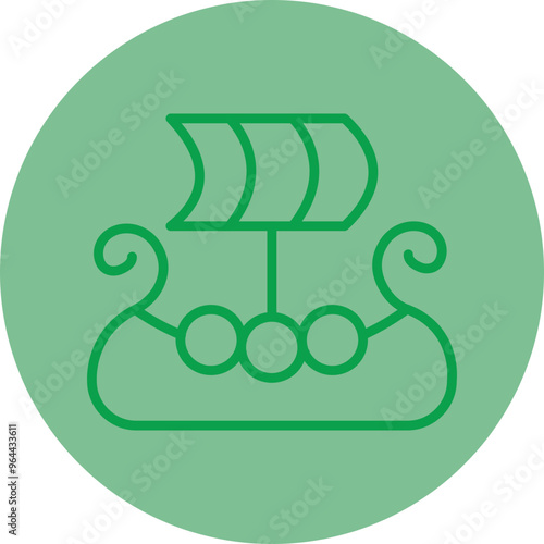 Viking Ship Icon Design