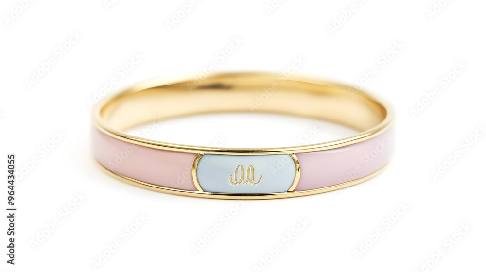 Gold and Pastel Pink Enamel Ring Gold and Pastel Pink Enamel Ring