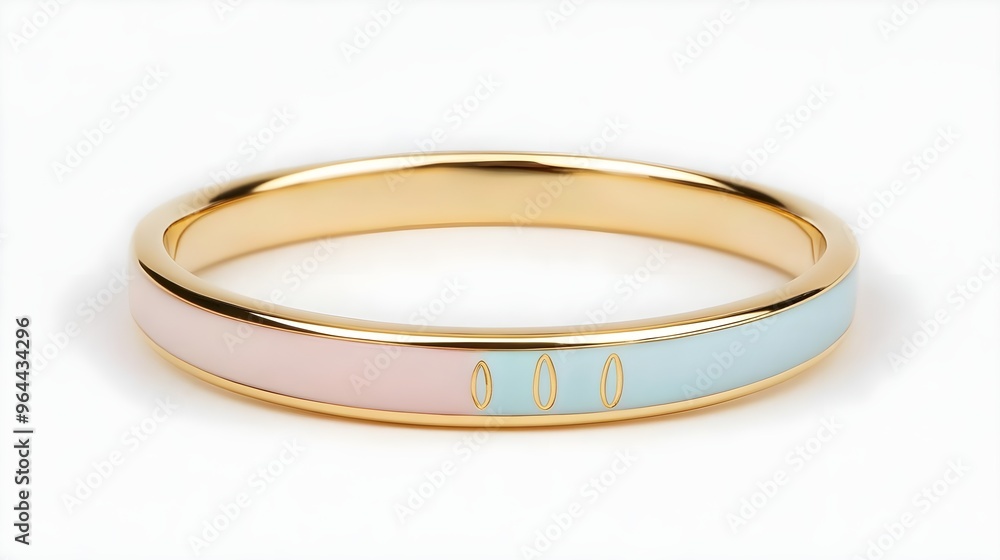 Gold Ring with Pink and Blue Enamel Gold Ring with Pink and Blue Enamel