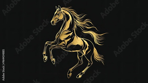 Elegant horse logo rearing up, symbolizing power, grace, and speed for equestrian or luxury brands