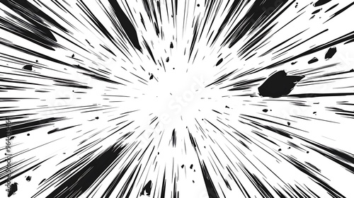 Comic book speed lines background. Radial, radiating lines. photo