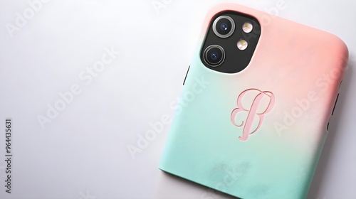 Pastel Pink and Green Phone Case with Letter B