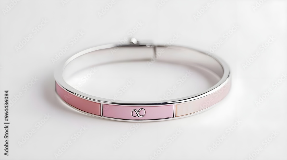 Pink & Silver Infinity Bangle Bracelet - Luxury Jewelry Pink & Silver Infinity Bangle Bracelet - Luxury Jewelry