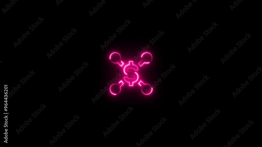 Neon forever with neon dollar icon background. on black background. Neon forever with neon dollar icon background. on black background.