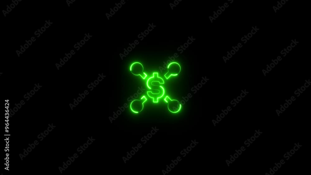 Neon forever with neon dollar icon background. on black background. Neon forever with neon dollar icon background. on black background.
