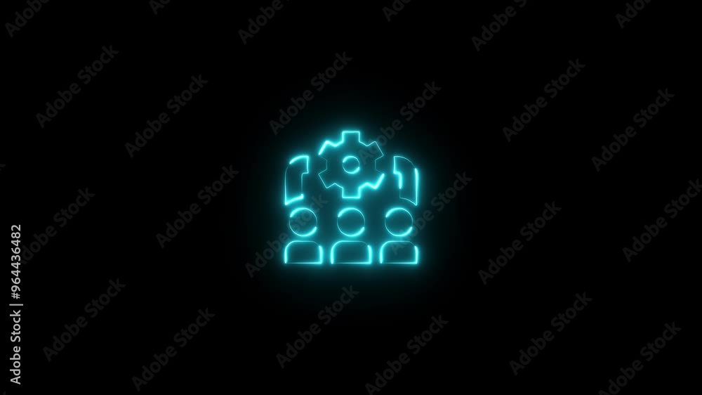 neon Line Icon set Circle Concept animation. neon Line Icon set Circle Concept animation.