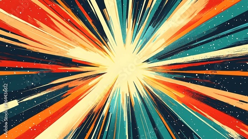 Comic book explosion background. Pop art retro style. photo