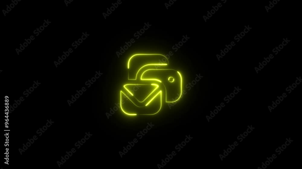 Neon mail icon. massage icon. Mail envelope, incoming mail, Sending mail icon animation on black background. Neon mail icon. massage icon. Mail envelope, incoming mail, Sending mail icon animation on black background.