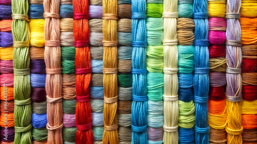 A grid of crisscrossing threads or ribbons A grid of crisscrossing threads or ribbons