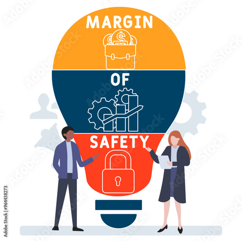 MOS -  margin of safety acronym. business concept background. vector illustration concept with keywords and icons. lettering illustration with icons for web banner, flyer, landing