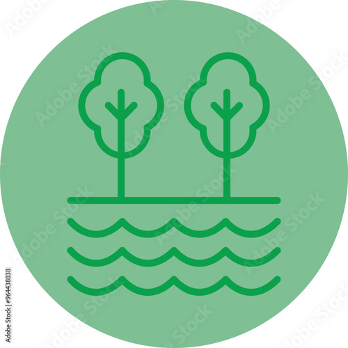 Creek Vector Icon Design