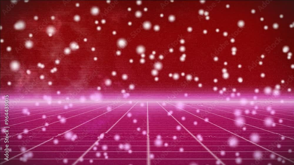 Animation of falling white spots over neon shapes Animation of falling white spots over neon shapes