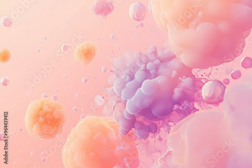 Acute lymphoblastic leukemia illustration on light pink background. photo