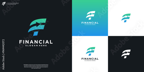 Letter F with Arrow Finance and Accounting Logo Design Inspiration