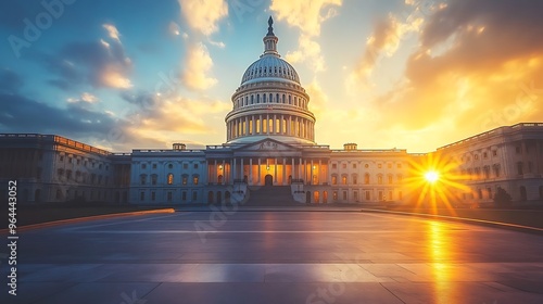 United States Capitol Building at Sunset