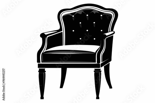 chair icon vector silhouette,chair illustration white background