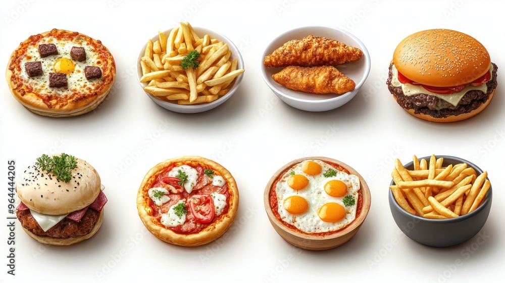 Variety of Fast Food Items Variety of Fast Food Items