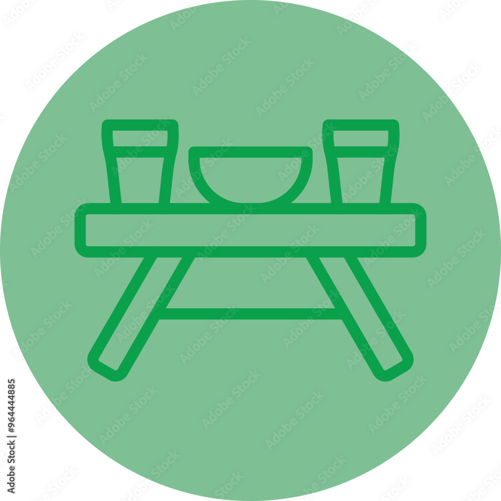 Picnic Table Vector Icon Design Picnic Table Vector Icon Design