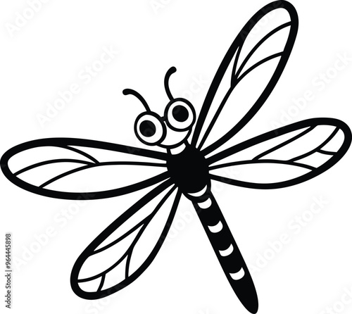 Whimsical Dragonfly in Motion Vector Illustration for Fun Creations
