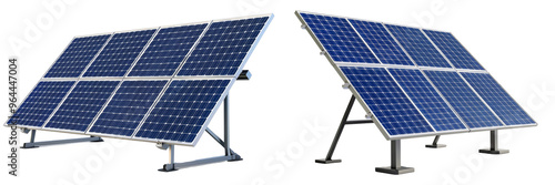 Two solar panels for renewable energy production in clear sunlight