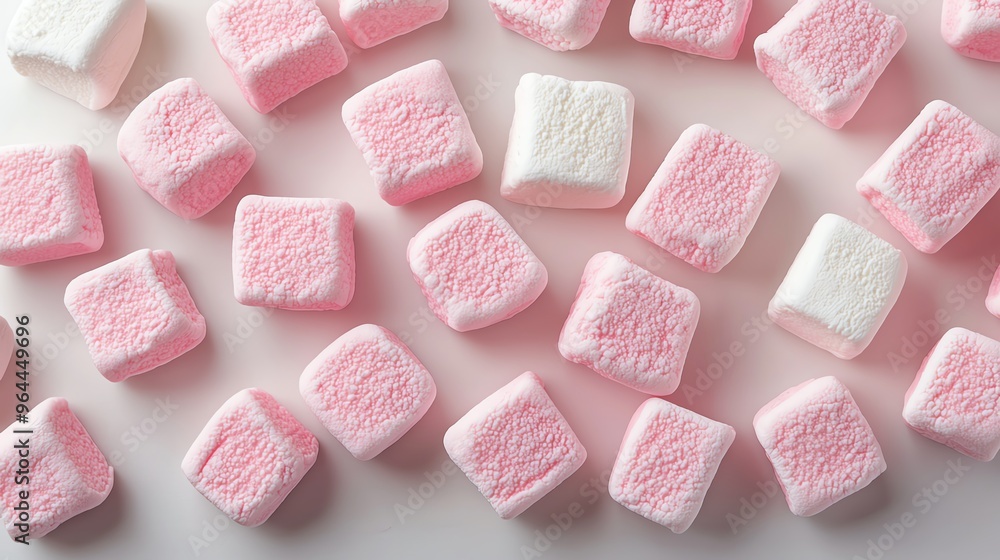 a whole view of multiple marshmallows on isolated white background, view from above, editorial photography a whole view of multiple marshmallows on isolated white background, view from above, editorial photography