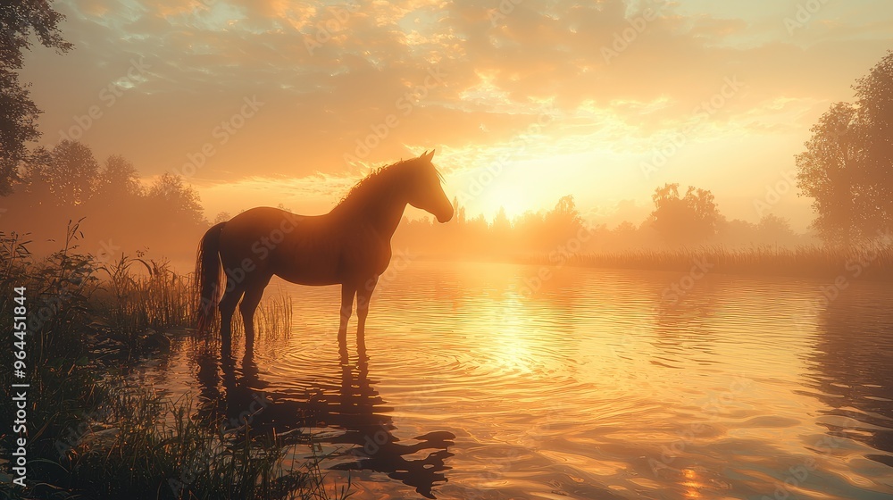 A majestic unicorn standing in a fairytale landscape, A majestic unicorn standing in a fairytale landscape,