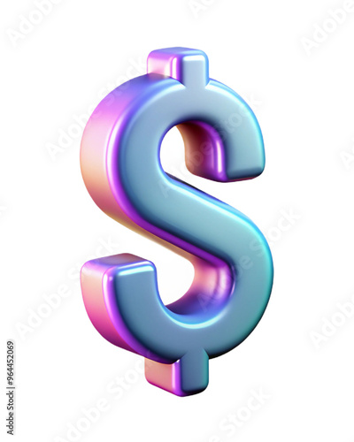 dollar symbol in 3d, 3D $ symbol with sleek, polished finish, perfect for finance, investment, and financial technology themes.