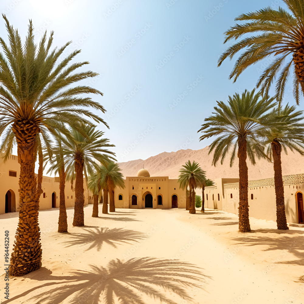 Village in desert with dates trees7 Village in desert with dates trees7