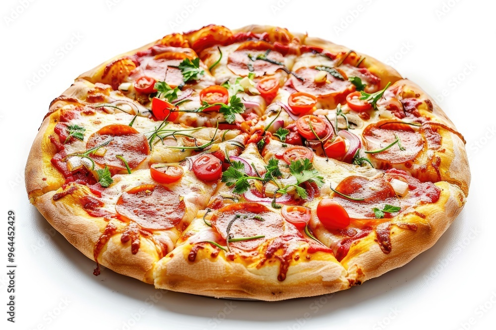 Delicious Slice of Pizza on White Background: Mouthwatering and Tempting Delicious Slice of Pizza on White Background: Mouthwatering and Tempting