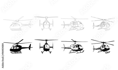 helicopter icon logo vector design template
