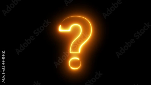 Neon glowing loop question mark icon