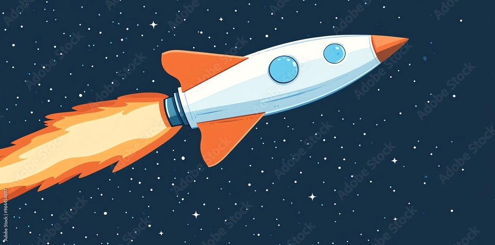 Rocket launching into space. Rocket launching into space.
