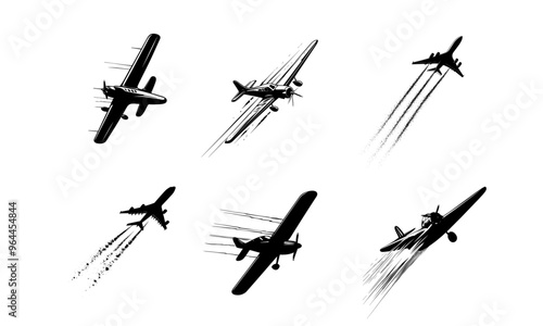 vector illustration of different planes 