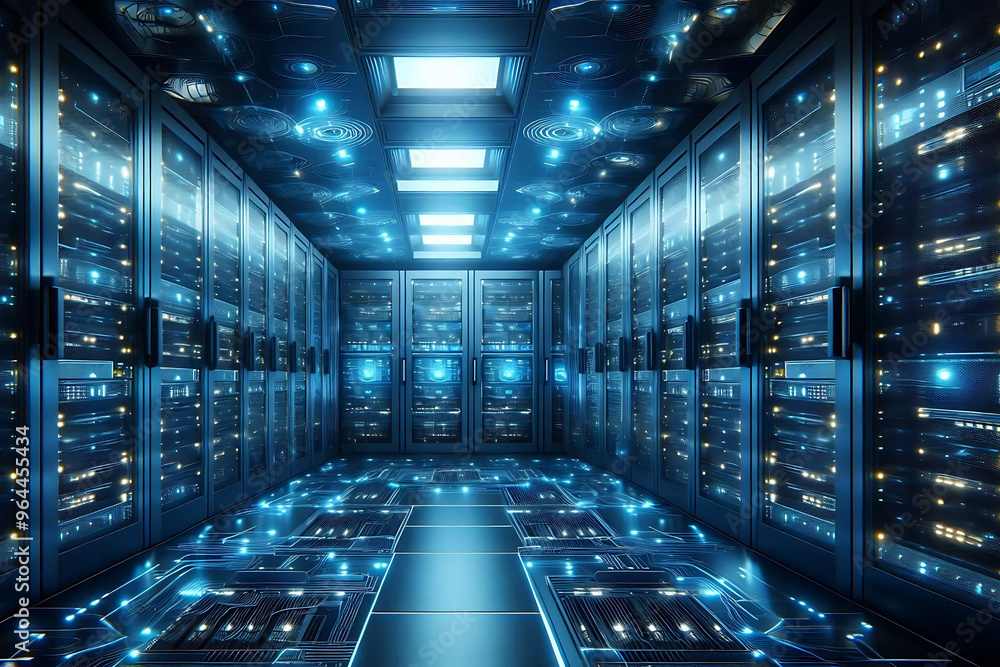 Fototapeta premium server room with cables background