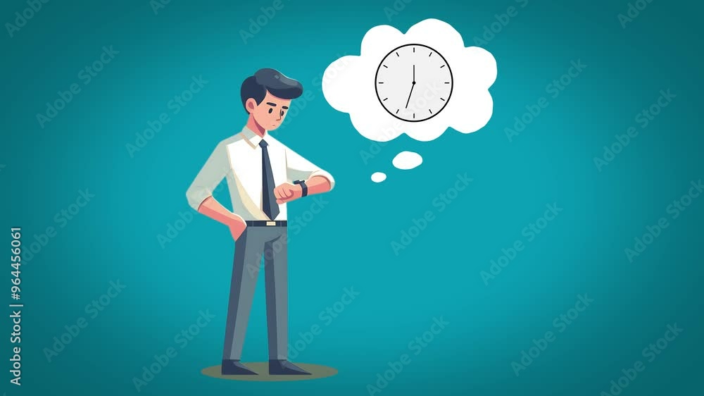 time management and financial management concept, a businessman looks at his watch while imagining the business time cycle time management and financial management concept, a businessman looks at his watch while imagining the business time cycle