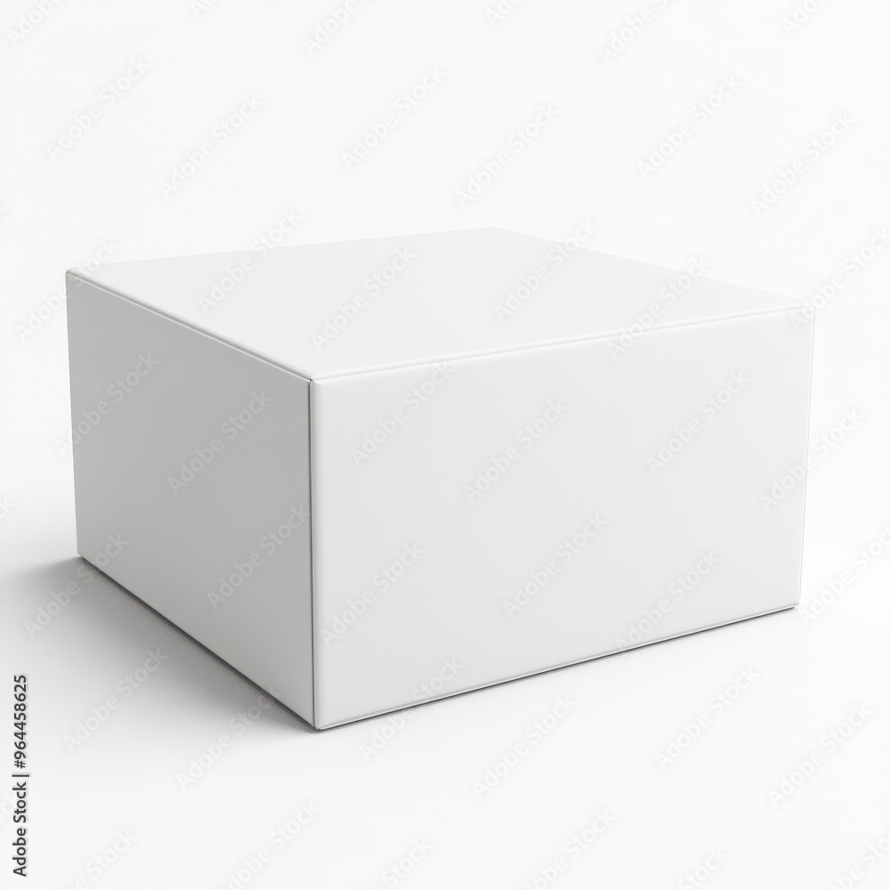 A 3D rendering of a sealed white box with smooth edges, ready for product packaging, isolated on a white background A 3D rendering of a sealed white box with smooth edges, ready for product packaging, isolated on a white background
