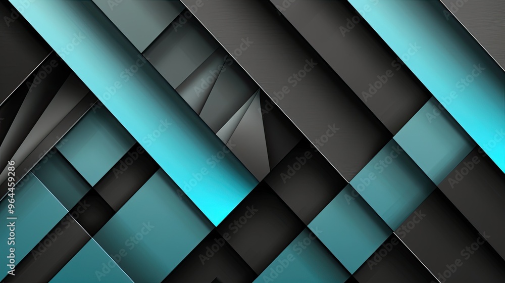A modern abstract design featuring layered geometric shapes with a sleek black and turquoise color scheme. A modern abstract design featuring layered geometric shapes with a sleek black and turquoise color scheme.