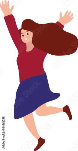 People Are Jumping With Joyful Expressions Illustration