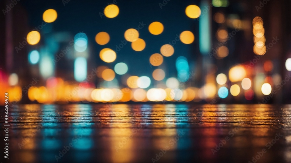焦点がぼけた光と影が作り出す、夜の街並みから着想を得たヴィンテージな背景デザイン 焦点がぼけた光と影が作り出す、夜の街並みから着想を得たヴィンテージな背景デザイン