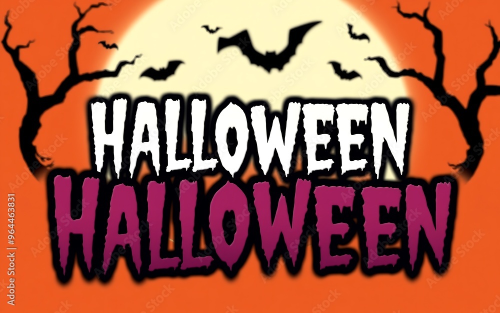 Spooky Halloween text graphic with bats and a full moon, perfect for banners, posters, and social media.
Spooky Halloween text graphic with bats and a full moon, perfect for banners, posters, and social media.