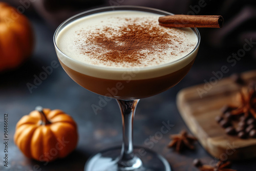 A rich and creamy espresso martini with a twist of pumpkin spice.