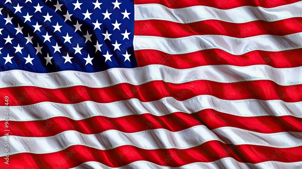 A vibrant American flag waving in the wind, showcasing its iconic red and white stripes and blue canton adorned with stars. A vibrant American flag waving in the wind, showcasing its iconic red and white stripes and blue canton adorned with stars.
