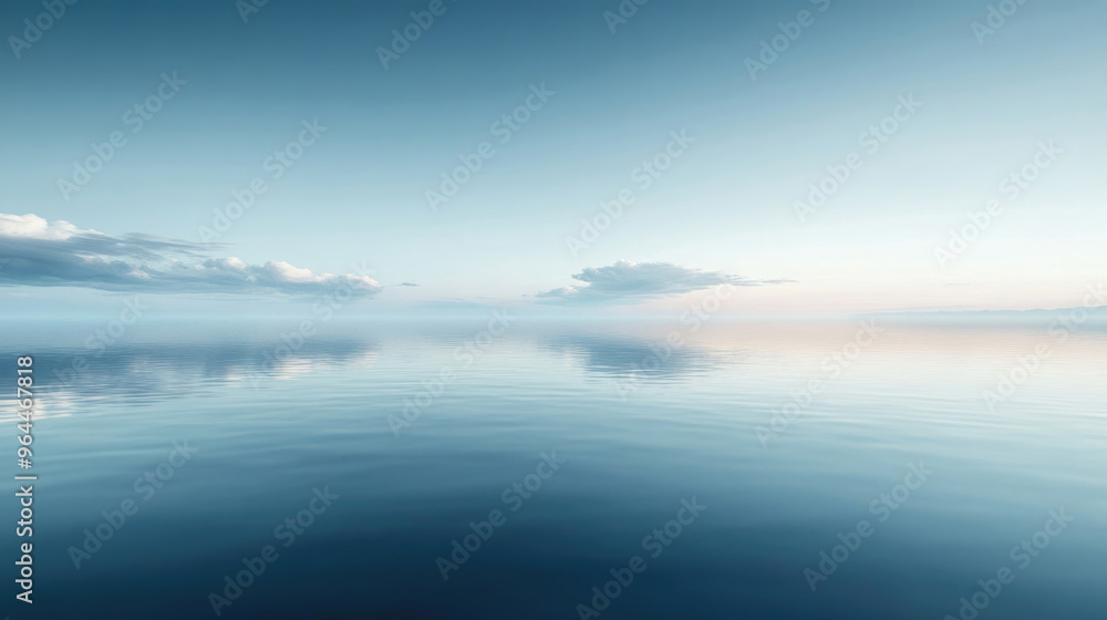 Obraz premium Calm water surface reflecting the sky.