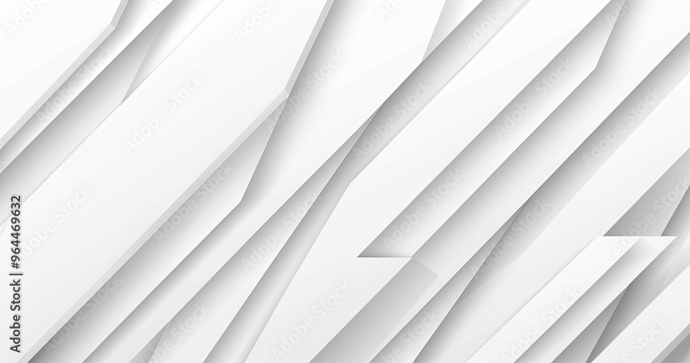 Fototapeta premium A modern, abstract design featuring layered white geometric shapes, creating depth and texture.