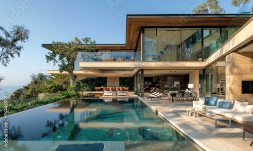 Wallpaper Mural Contemporary villa with expansive glass walls. Torontodigital.ca